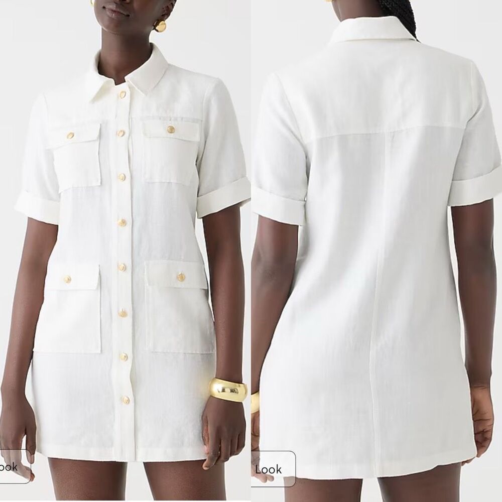 J. Crew White Shirt Dress